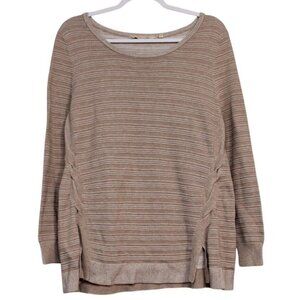 Soft Surroundings Sweater Small Oversized Cable Knit Lagenlook Preppy Boho Beige